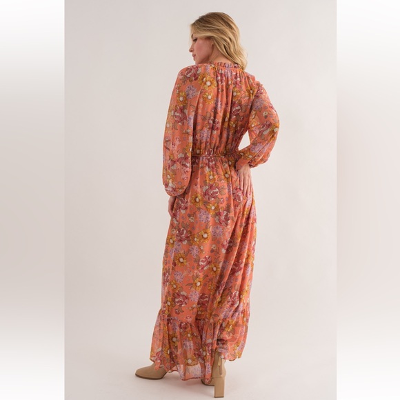34 Boho Floral Print Tiered Maxi Dress - Picture 5 of 6